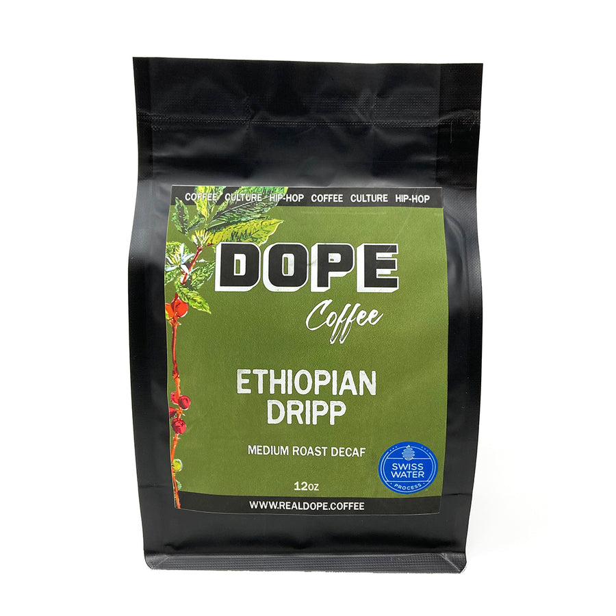 Dope Coffee Decaf Ethiopian Dripp medium roast coffee bag