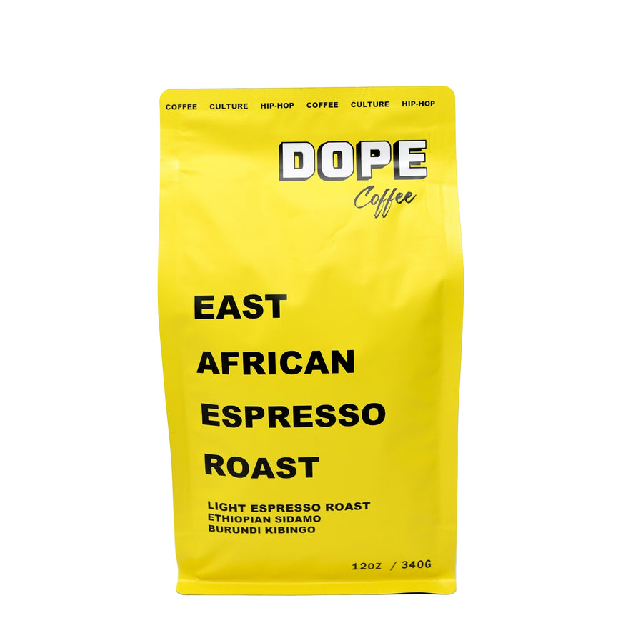 Dope Coffee African Espresso Roast dark roast coffee bag