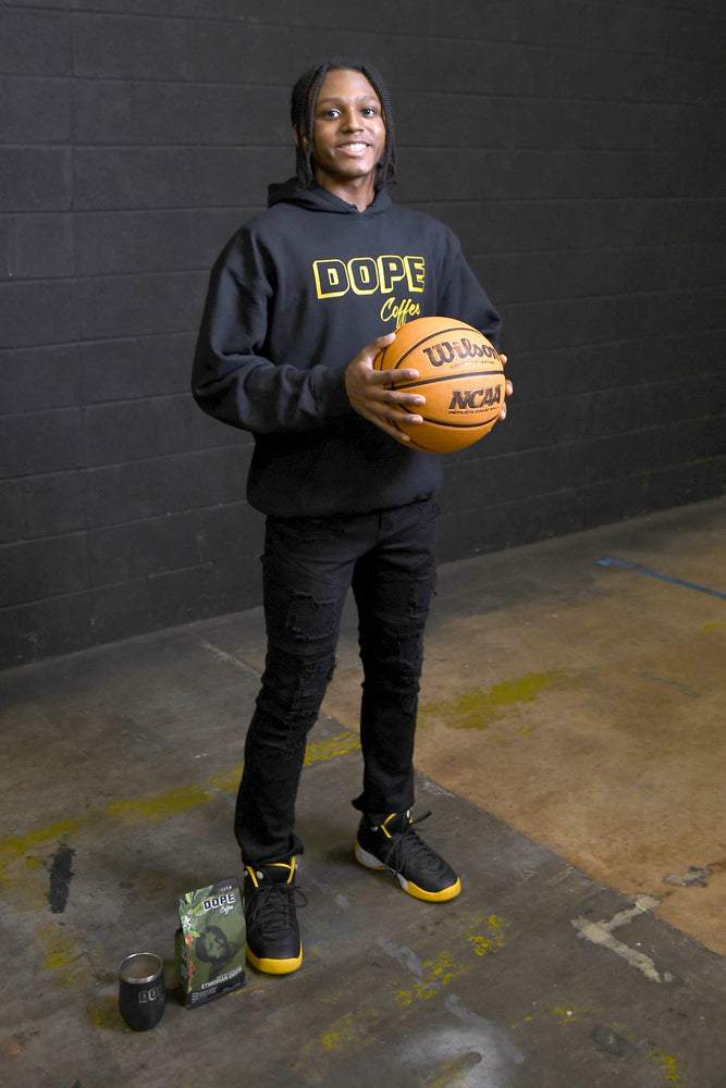 
                  
                    Load image into Gallery viewer, Dope Coffee Black &amp;amp; Yellow Hoodie
                  
                